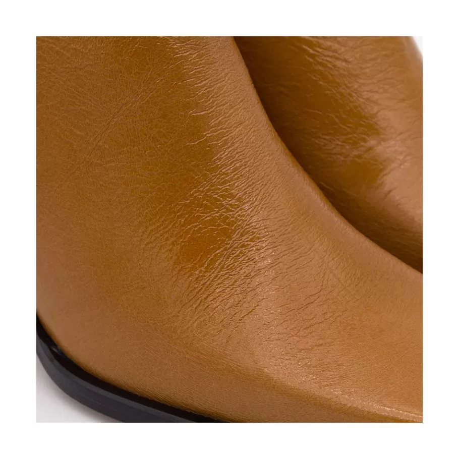 Boots And Booties<Ángel Alarcón Oconnor - Shiny Leather Ankle Boots With Zipper & Block Heel