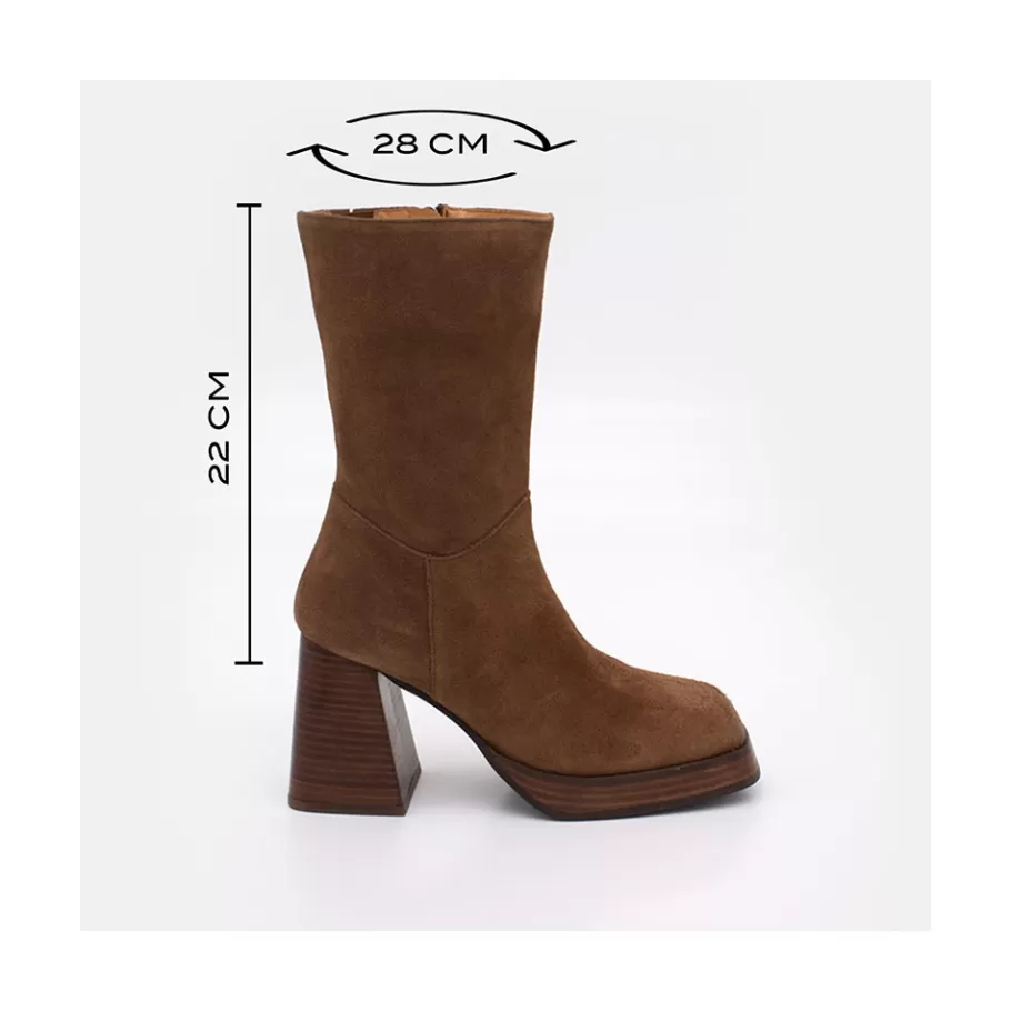 Last Units<Ángel Alarcón Olama - Comfortable Women S Chunky Heels And Platform Suede Boots