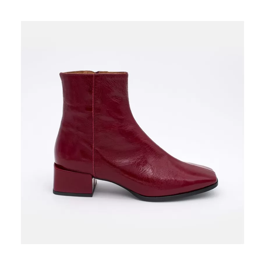 Last Units<Ángel Alarcón Oyate - Comfortable Shiny Leather Booties With Low Wide Heels