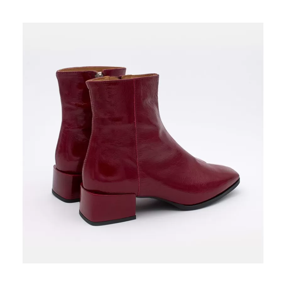 Last Units<Ángel Alarcón Oyate - Comfortable Shiny Leather Booties With Low Wide Heels