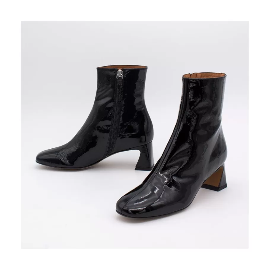 Last Units<Ángel Alarcón Parsons - Women S Metallized Leather Booties With Comfortable Low Heels