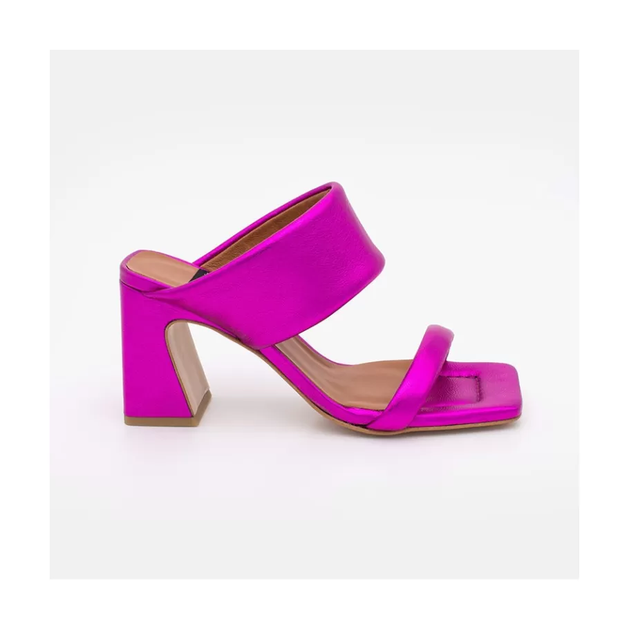 Last Units<Ángel Alarcón Parton - Metallized Leather Foamed Heeled Sandals