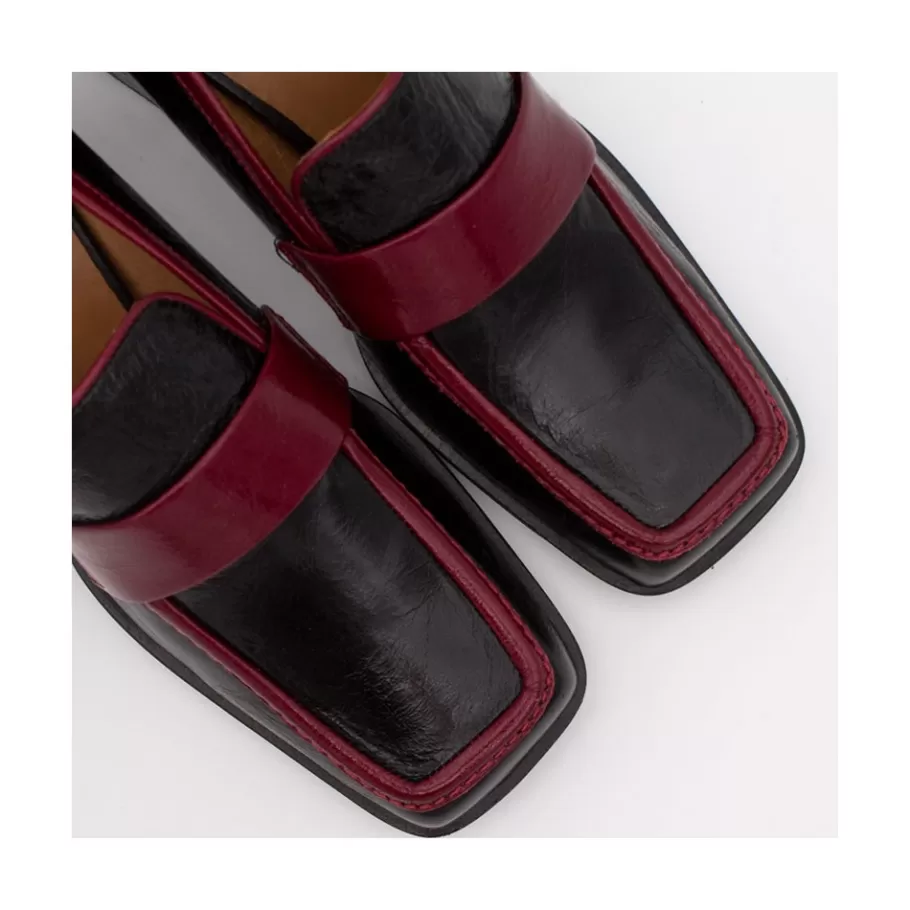 Moccasins<Ángel Alarcón Peggy - Duotone Shiny Leather Women S Moccasin With Block Heel