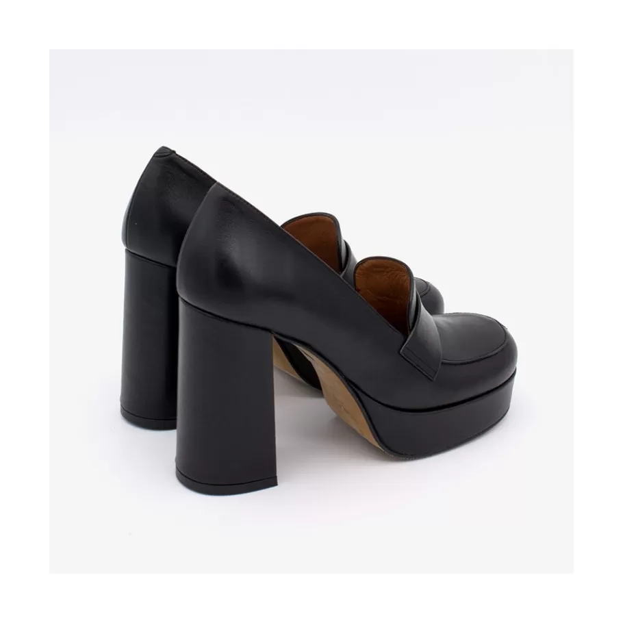 Heeled Shoes<Ángel Alarcón Petra - Women S Leather Moccasins With Block High Heel And Platform