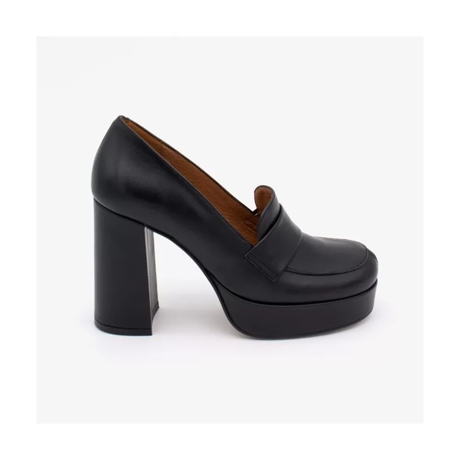 Heeled Shoes<Ángel Alarcón Petra - Women S Leather Moccasins With Block High Heel And Platform