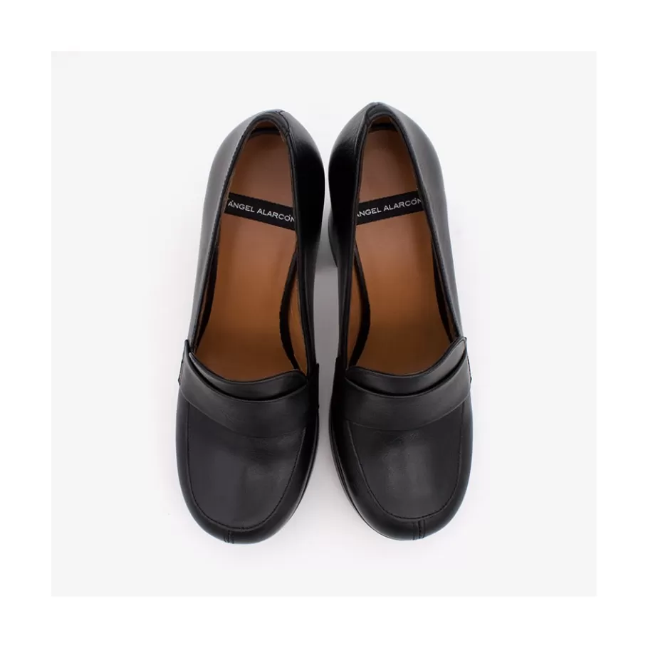 Heeled Shoes<Ángel Alarcón Petra - Women S Leather Moccasins With Block High Heel And Platform