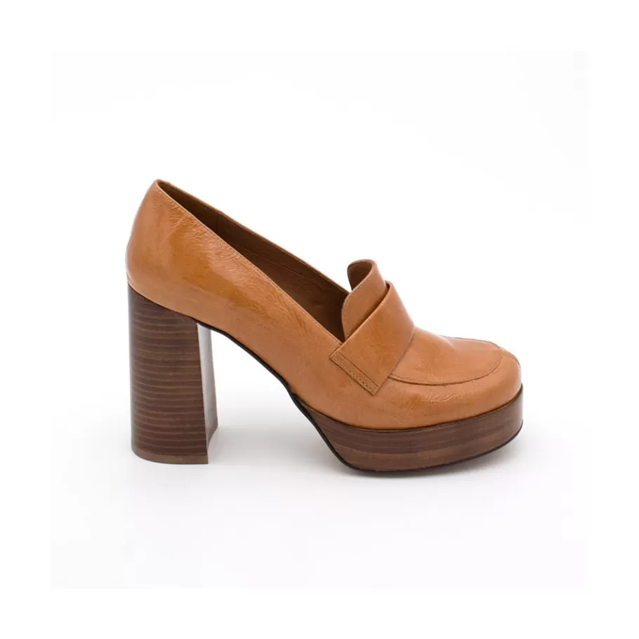 Heeled Shoes<Ángel Alarcón Petra - Women S Moccasins With Wood Block High Heel And Platform