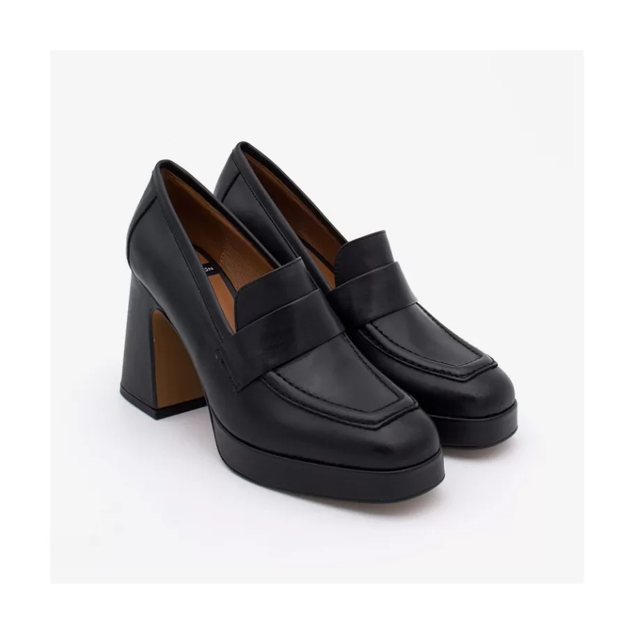 Heeled Shoes<Ángel Alarcón Pinay - Leather Women S Moccasin With Block Heel And Platform