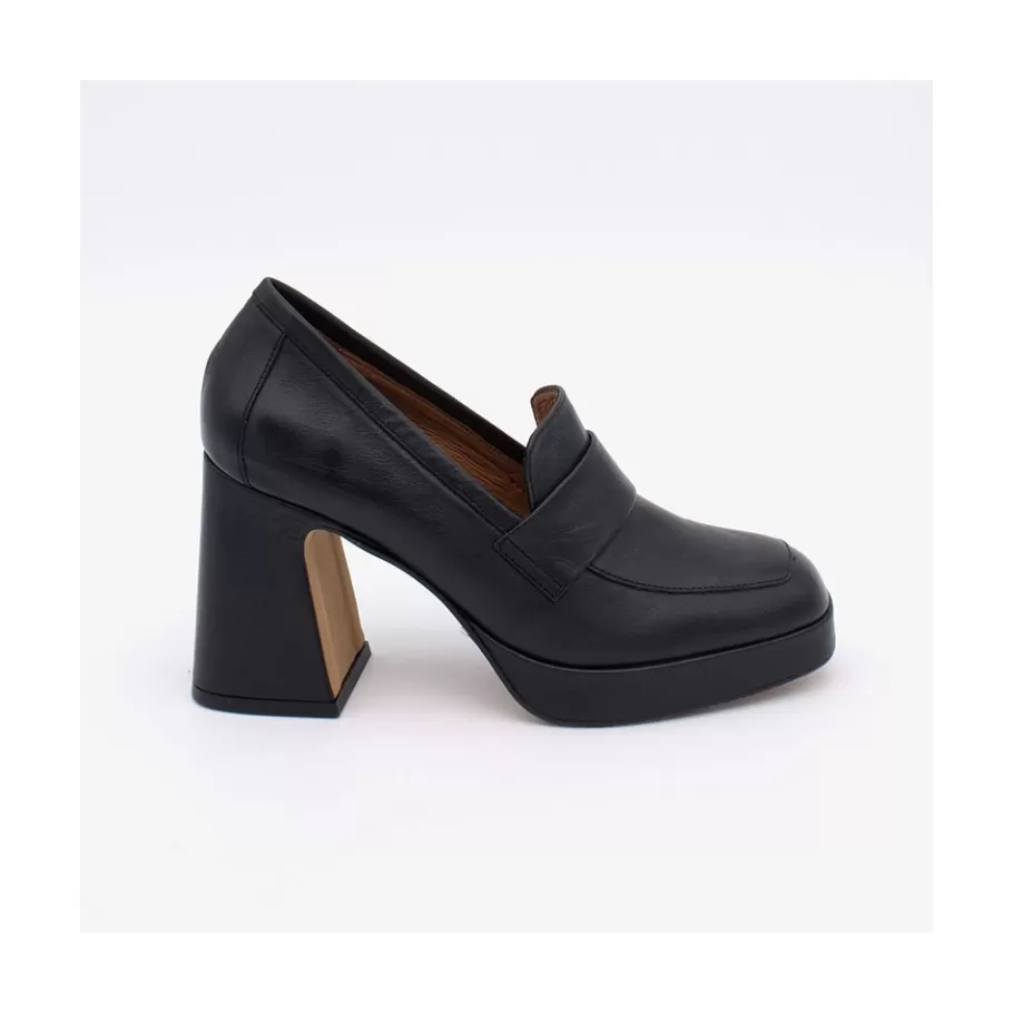 Heeled Shoes<Ángel Alarcón Pinay - Leather Women S Moccasin With Block Heel And Platform