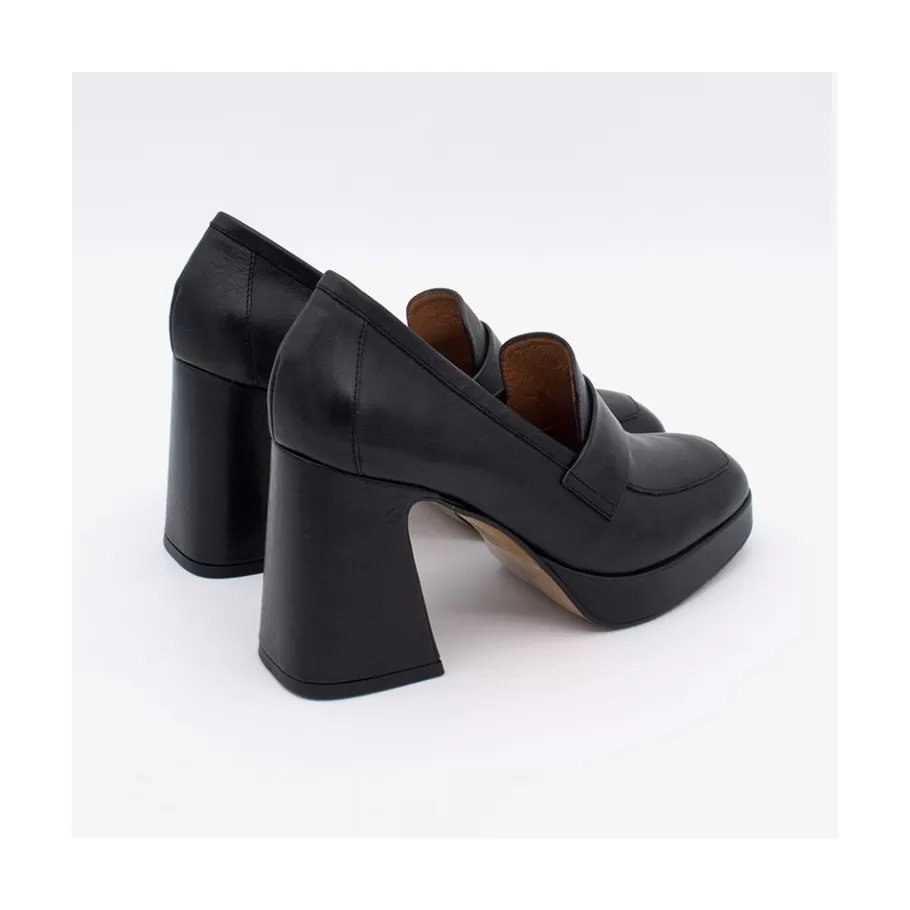 Heeled Shoes<Ángel Alarcón Pinay - Leather Women S Moccasin With Block Heel And Platform