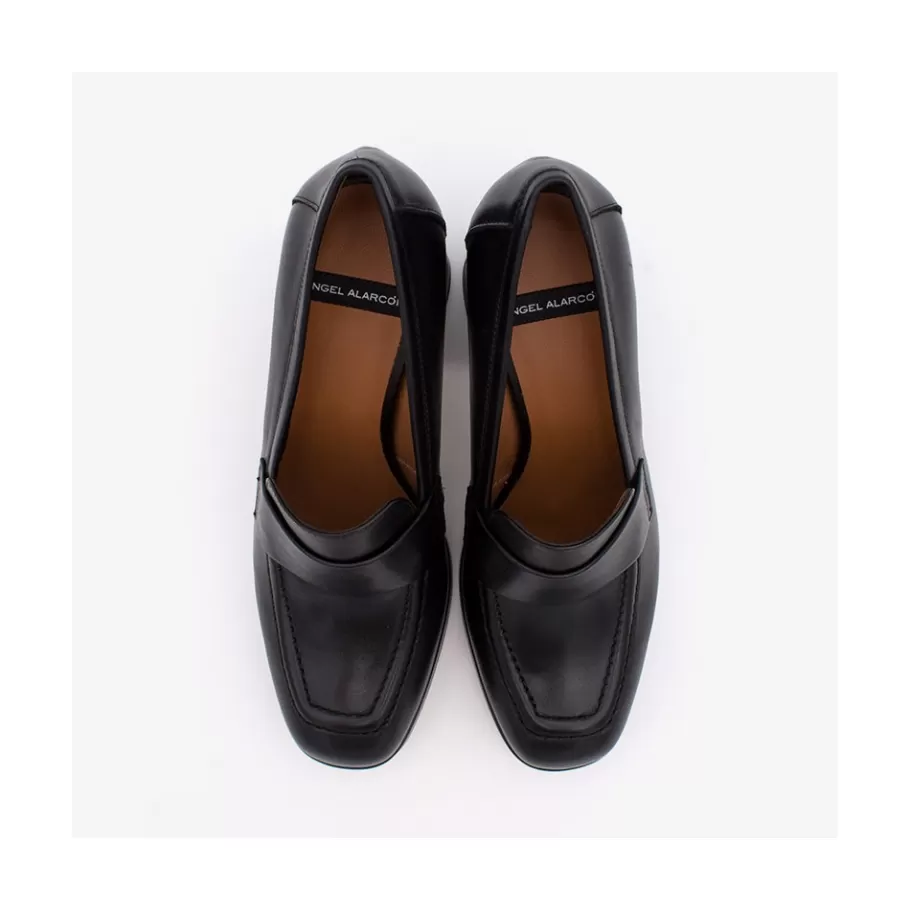 Heeled Shoes<Ángel Alarcón Pinay - Leather Women S Moccasin With Block Heel And Platform