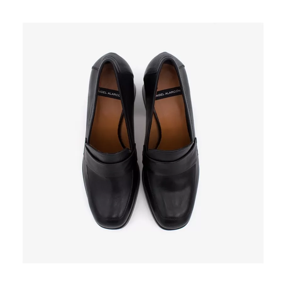 Heeled Shoes<Ángel Alarcón Pinay - Leather Women S Moccasin With Block Heel And Platform