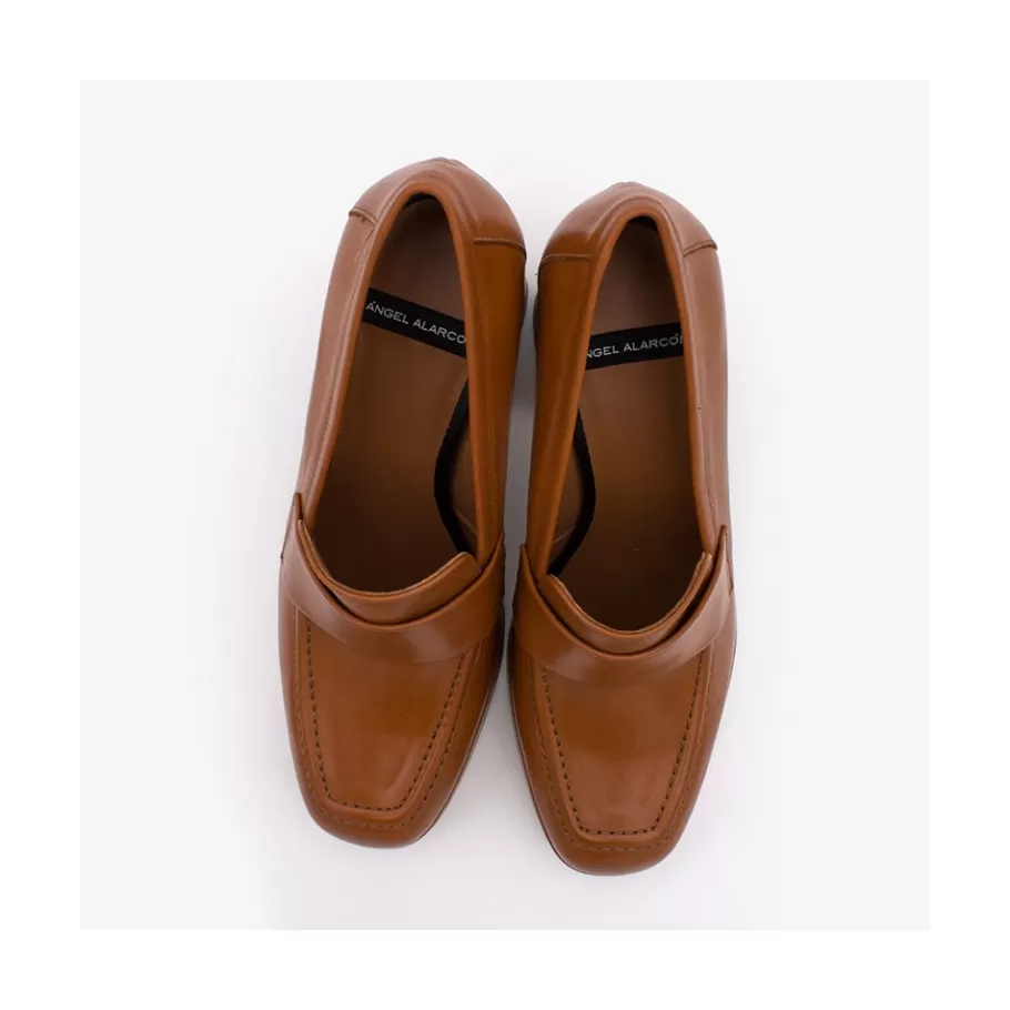 Heeled Shoes<Ángel Alarcón Pinay - Leather Women S Moccasin With Block Heel And Platform