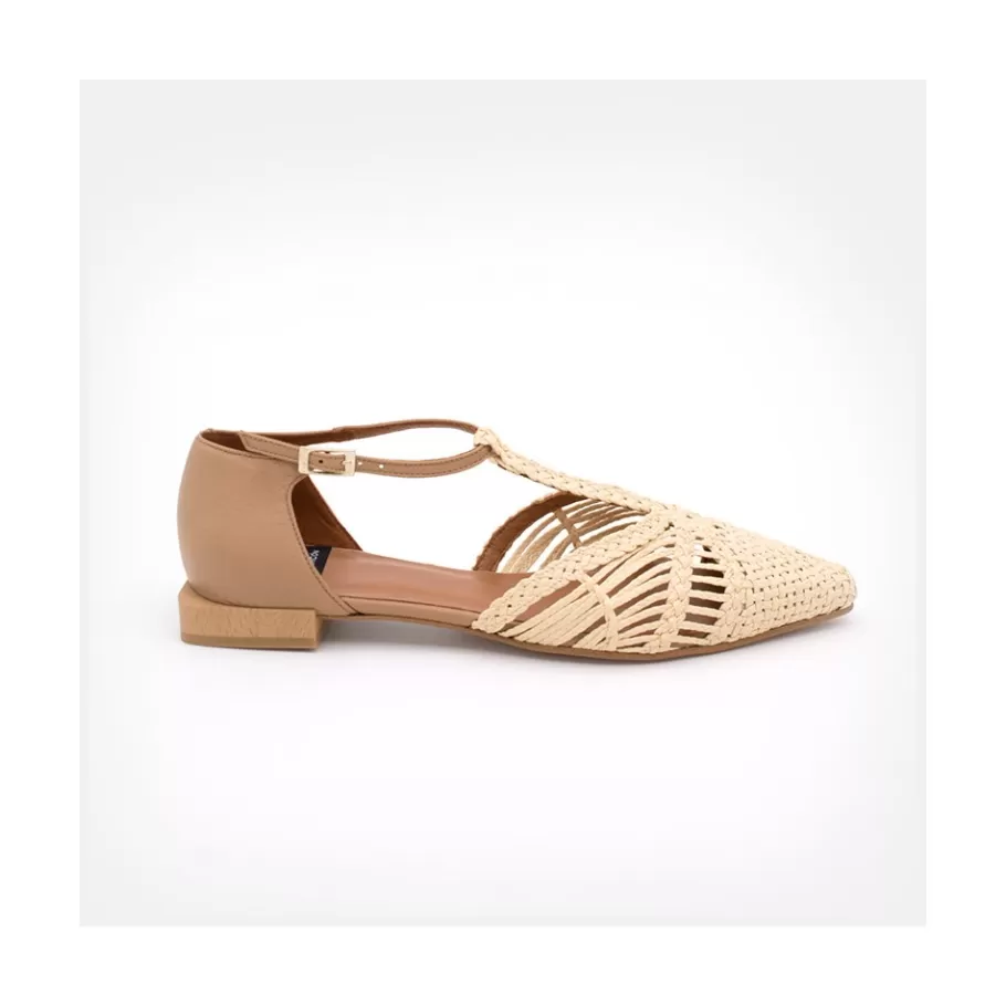 Last Units<Ángel Alarcón Pulp - Raffia T-Strap Flat Sandal