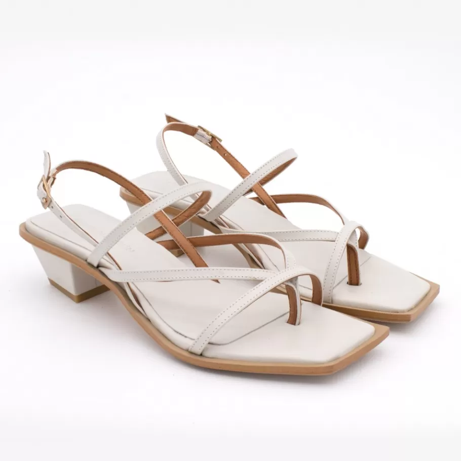 Last Units<Ángel Alarcón Rowland - Leather Sandals With Geometric Heel