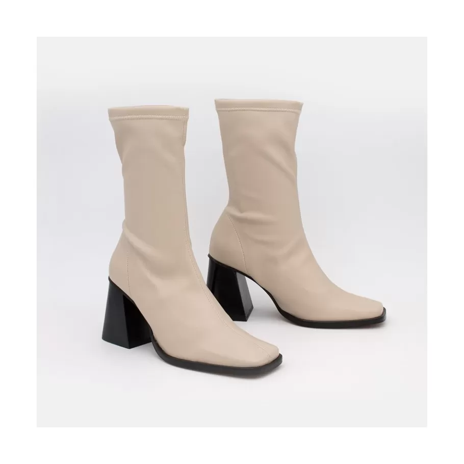 Boots And Booties<Ángel Alarcón Savegre - Elastic Sock-Type Ankle Booties With High Geometric Heels