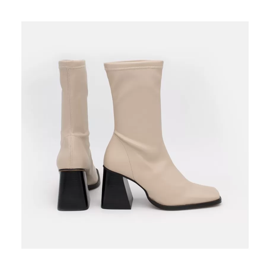 Boots And Booties<Ángel Alarcón Savegre - Elastic Sock-Type Ankle Booties With High Geometric Heels