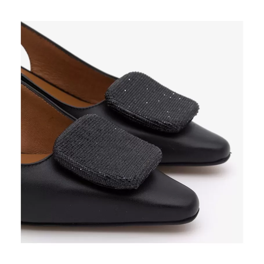 Last Units<Ángel Alarcón Tamar - Sling Back Pointed Toe Leather Pump With Ornament