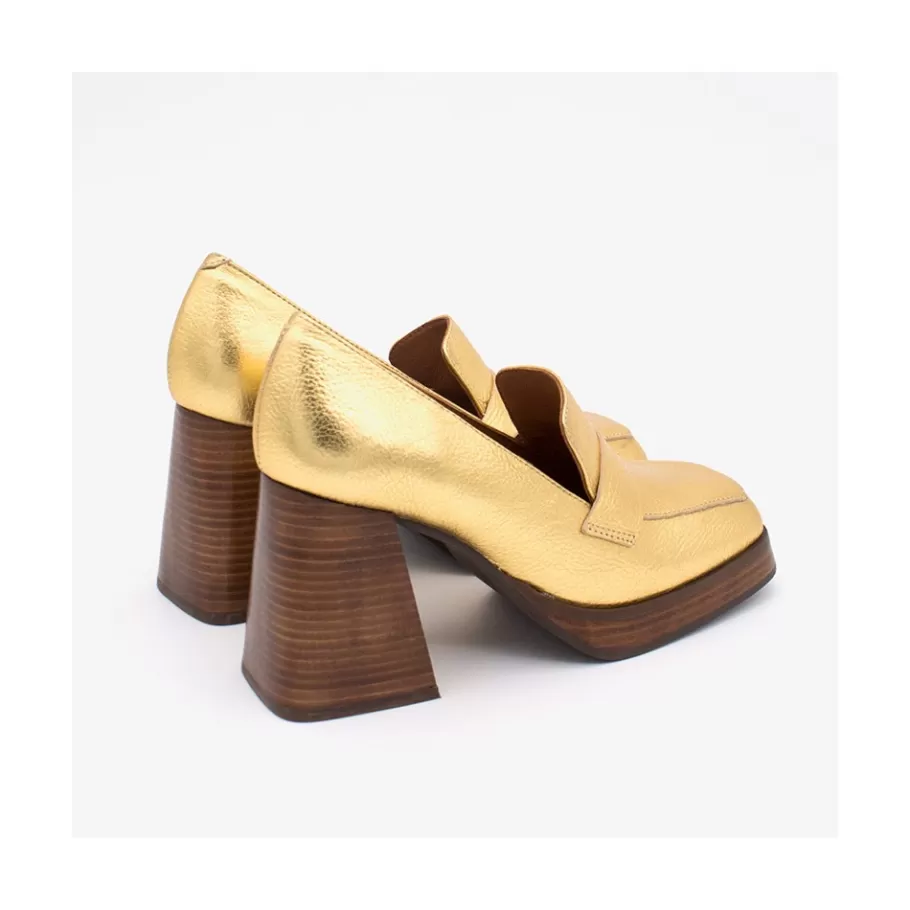 Heeled Shoes<Ángel Alarcón Tular - Women S Chunky Heels & Platforms Metallized Leather Moccasins