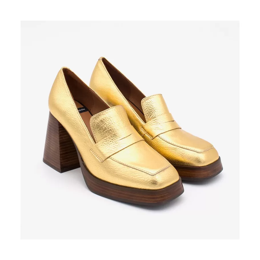 Heeled Shoes<Ángel Alarcón Tular - Women S Chunky Heels & Platforms Metallized Leather Moccasins