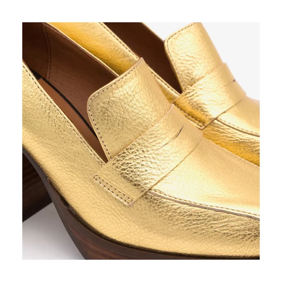 Heeled Shoes<Ángel Alarcón Tular - Women S Chunky Heels & Platforms Metallized Leather Moccasins