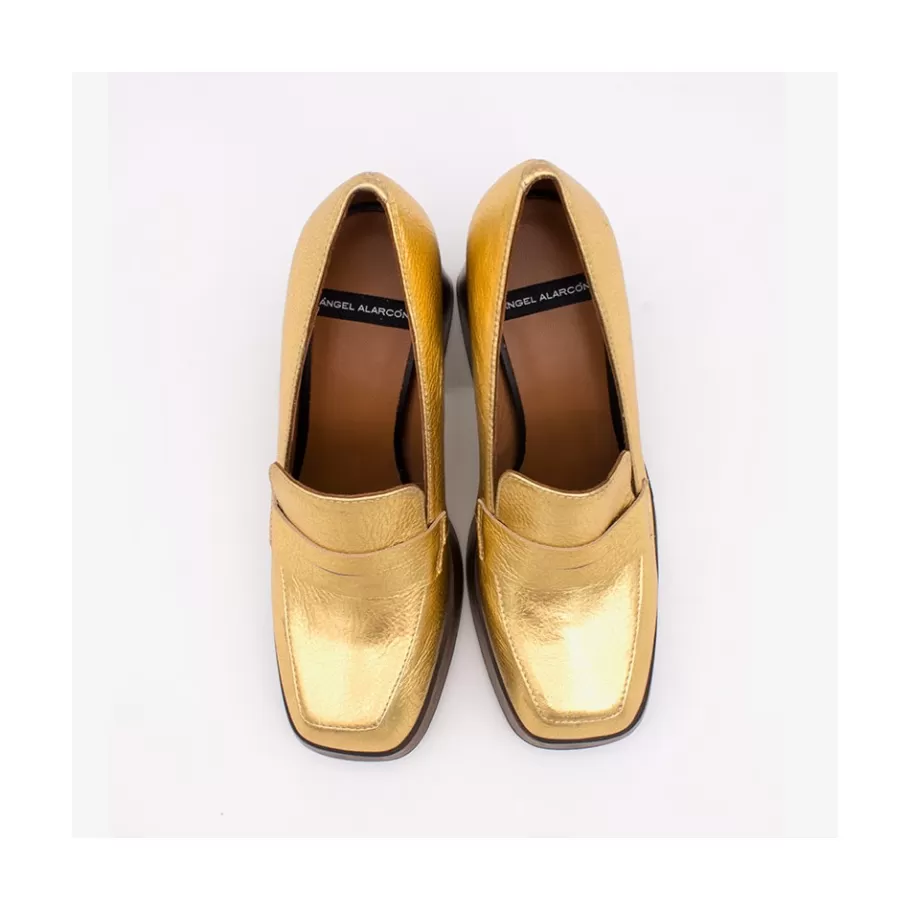 Heeled Shoes<Ángel Alarcón Tular - Women S Chunky Heels & Platforms Metallized Leather Moccasins
