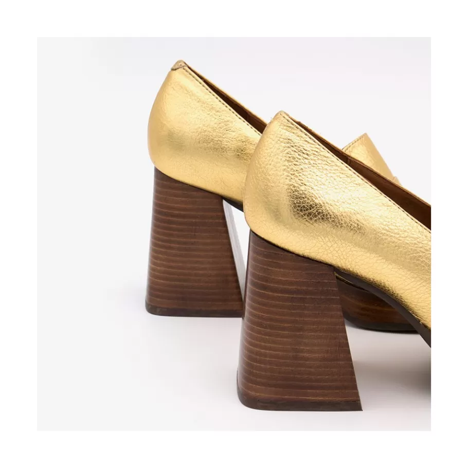 Heeled Shoes<Ángel Alarcón Tular - Women S Chunky Heels & Platforms Metallized Leather Moccasins