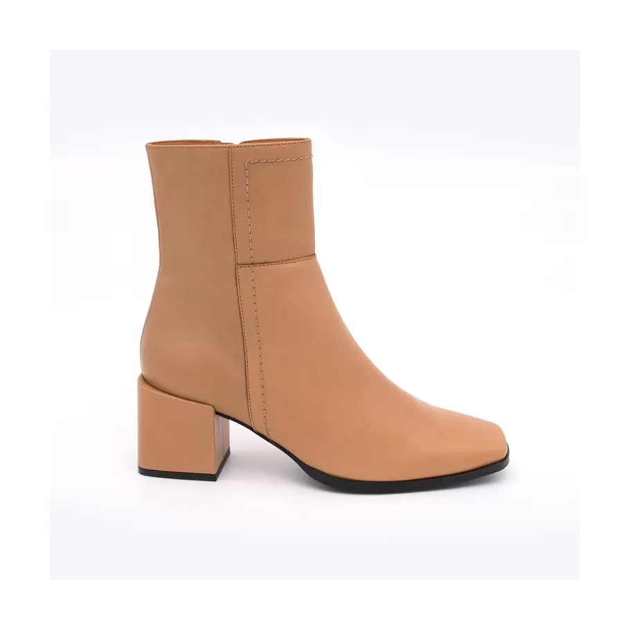 Last Units<Ángel Alarcón Twain - Comfortable Leather Medium Heel Ankle Boots With Stitching