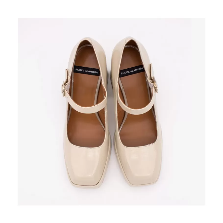 Last Units<Ángel Alarcón Zakia - Wrinkled Patent Leather Mary Jane With High Heel & Platform